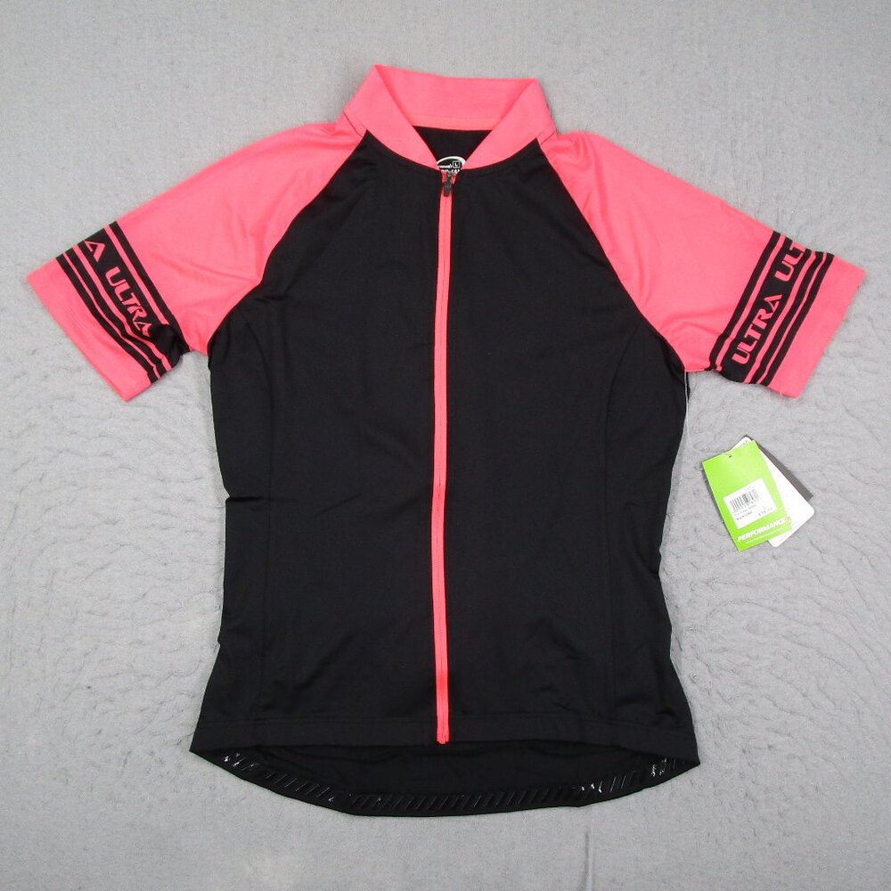 Performance Women's Large Black Full Zip Cycling Ultra Jersey Short Sleeve NWT
